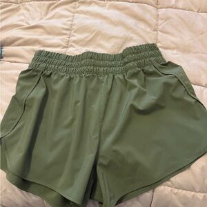 Vans Olive Green Women's Elastic Waist Athletic Shorts